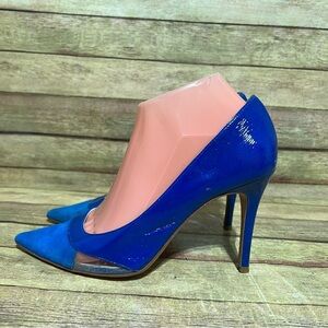 Butter Blue Patent Leather Pointed Heels
